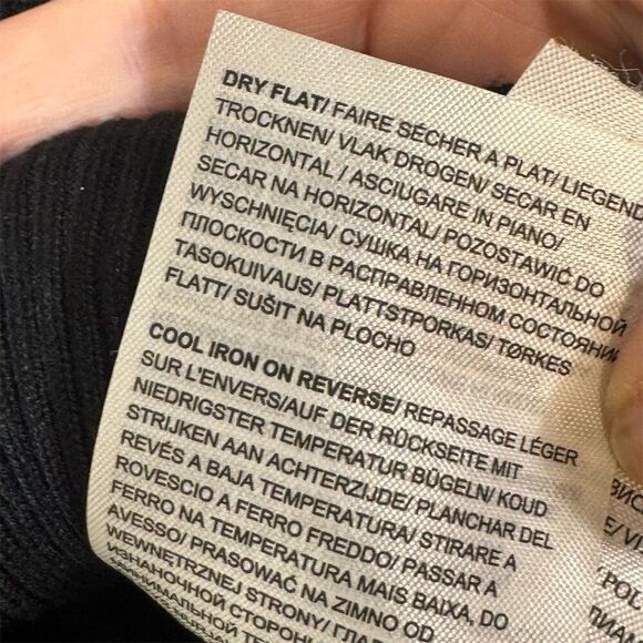 Brave Soul Wrap Top Ribbed Knit Long Sleeve Sweater Black Tie Waist M NWT Goth - Picture 12 of 12